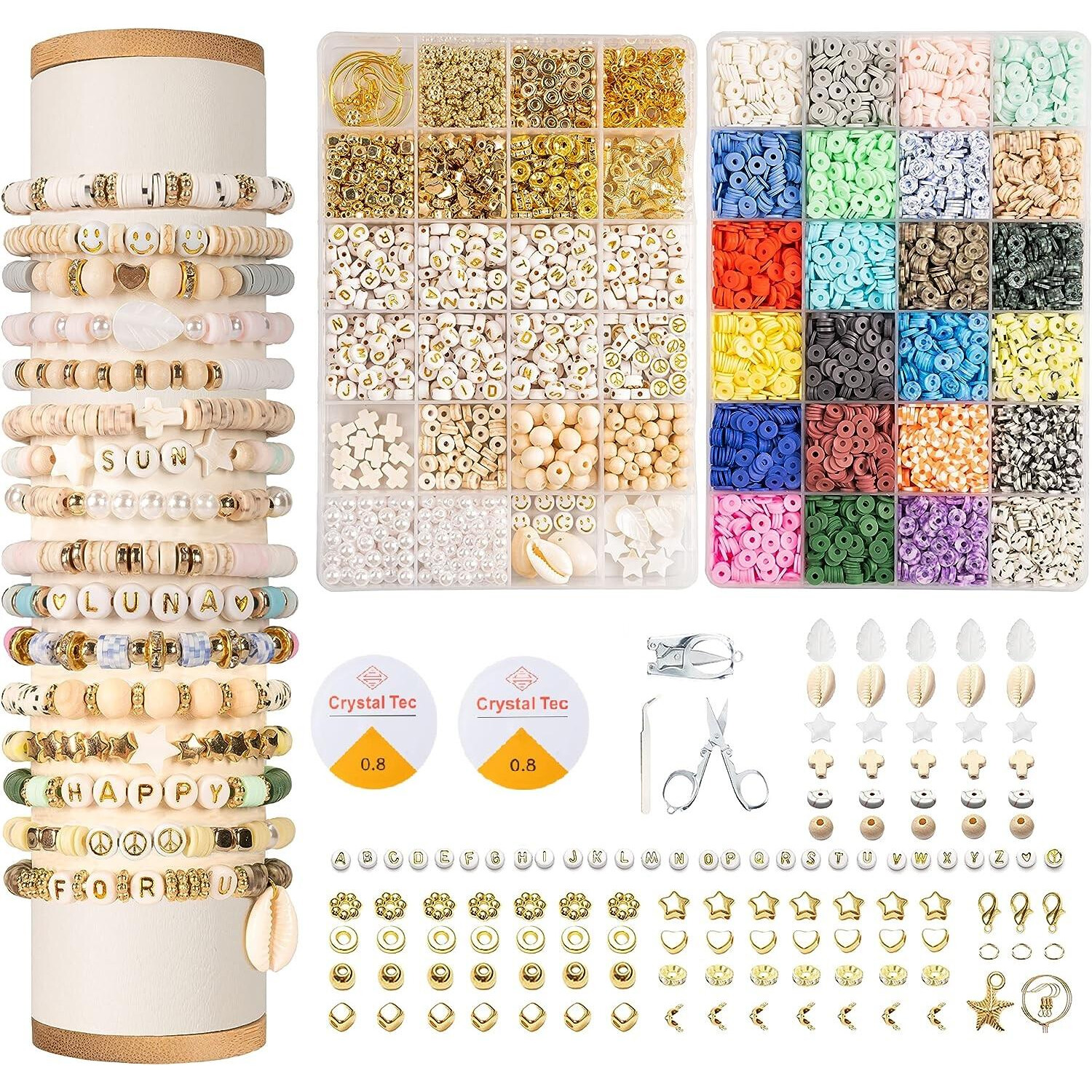 DIY Smyckesset i Naturliga & Eleganta Färger – Stort Pärlkit för Armband, Halsband & Accessoarer