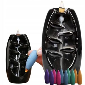 Kreamisk Vattenfall Rökelsehållare Inklusive 10 Rökelsekoner