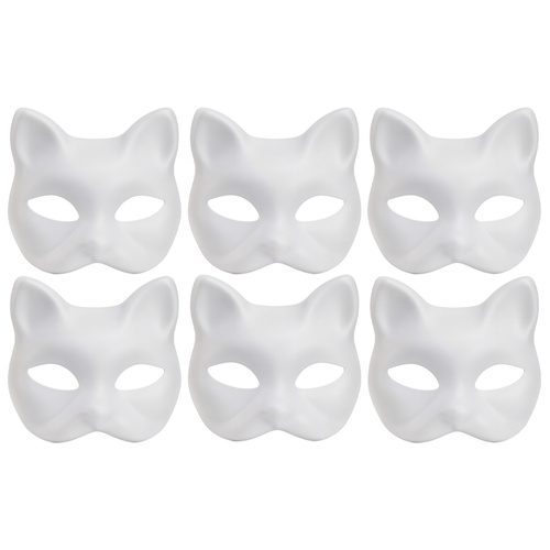 Diy-kattmasker 6-pack med filt, fuskpäls och dekorationer – therian pysselset för barn, kalas och maskerader - bild 5