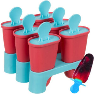 Isform för glass 6-pack – BPA-fri glassform med droppskydd, pinnar och ställ för hemmagjord glass
