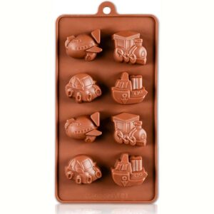 Silikonform för Choklad och Bakning Bilar, Båtar och Tåg