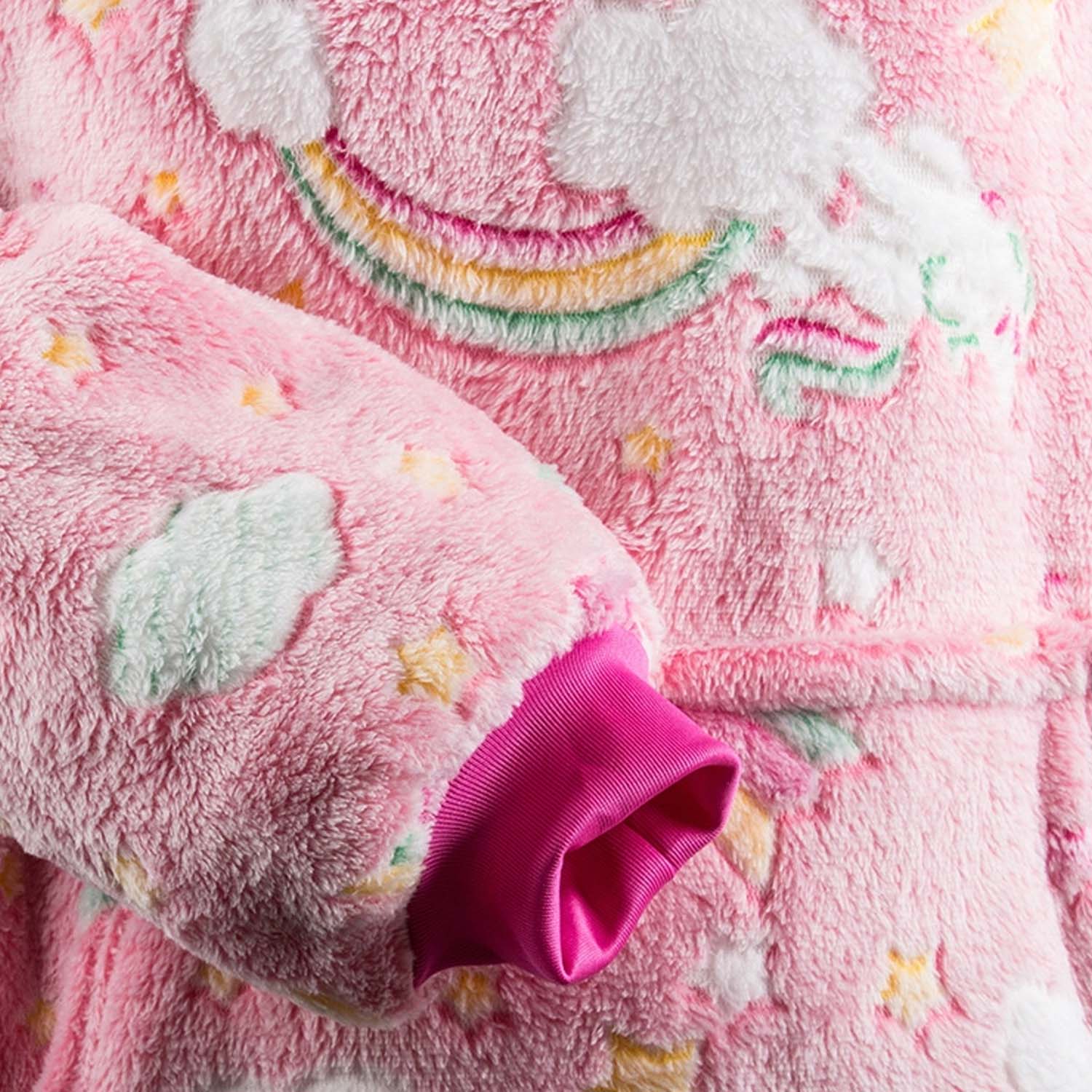 Mysig självlysande snuggie filttröja för barn rosa - bild 5