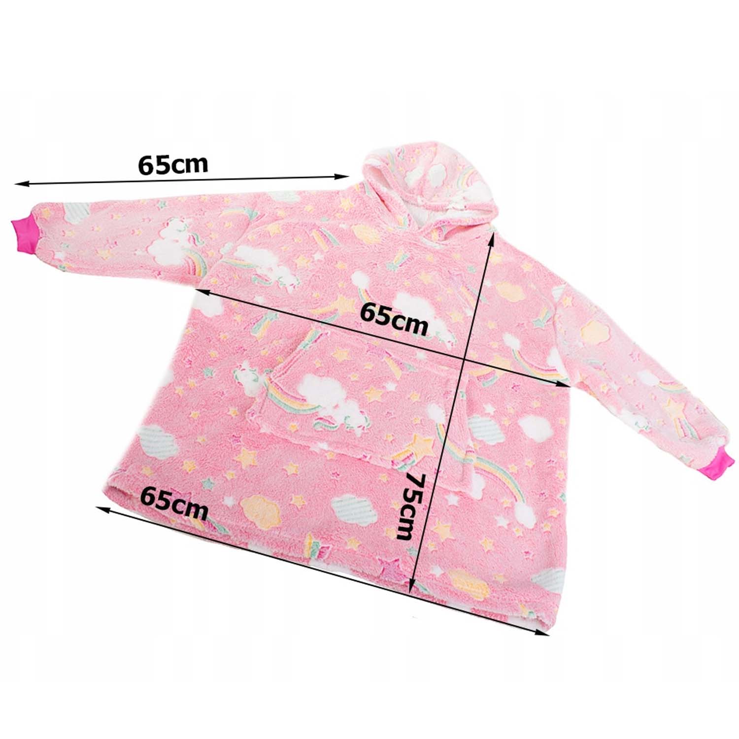 Mysig självlysande snuggie filttröja för barn rosa - bild 3