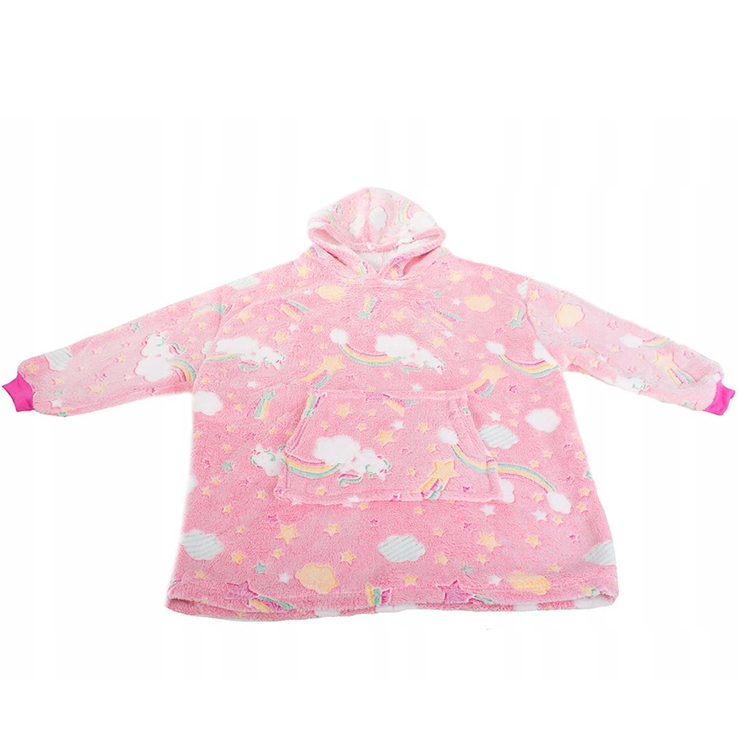Mysig självlysande snuggie filttröja för barn rosa - bild 8