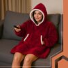 Oversize fleece sweatshirt blanket röd