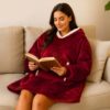 Oversize fleece sweatshirt blanket röd