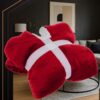 Oversize fleece sweatshirt blanket röd