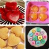 Silikonform för bakning 4 hjärtan muffins och cupcakes