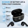 Tws trådlösa in-ear hörlurar enc, bluetooth 5. 3, lcd-display och touchkontroller svart