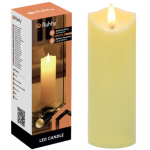 LED-ljus 15 cm – Batteridrivet LED Blockljus / LED Gravljus med Flimrande Låga