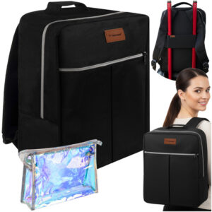 Kabin Reseryggsäck 38×24×18 cm – Handbagageväska med Transparent Necessär