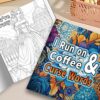 I run on & coffee curse words – målarbok med blommiga mönster och svordomar, 24 sidor, 20x20 cm