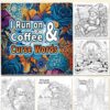 I run on & coffee curse words – målarbok med blommiga mönster och svordomar, 24 sidor, 20x20 cm