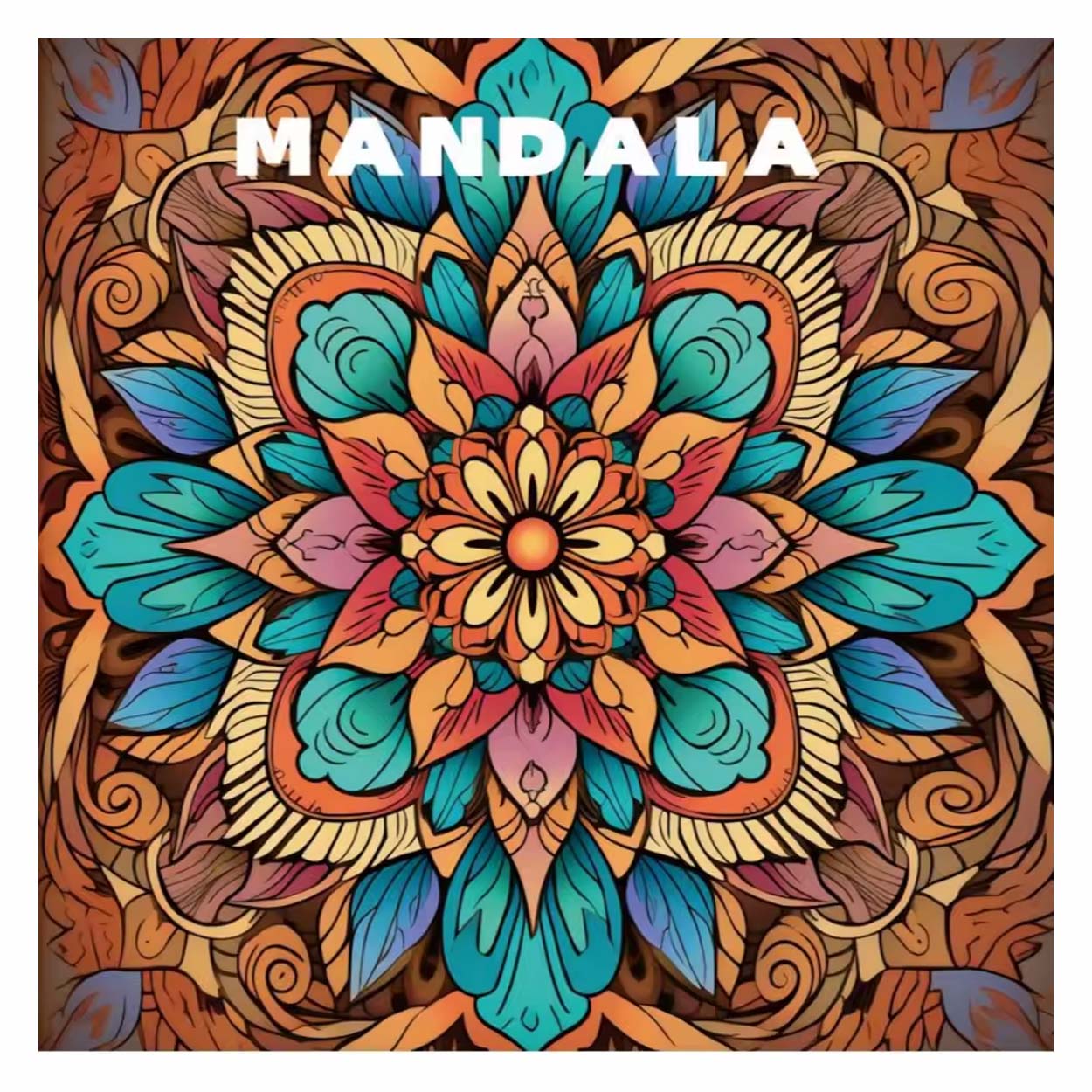 Mandalas – avkopplande målarbok för vuxna med geometriska mönster, 24 sidor, 20x20 cm