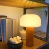 Retro bordslampa svamp | trådlös uppladdningsbar led lampa orange