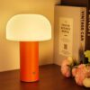 Retro bordslampa svamp | trådlös uppladdningsbar led lampa orange