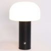 Retro bordslampa svamp | trådlös uppladdningsbar led lampa svart
