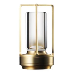 Sladdlös LED Lampa | Uppladdningsbar Bordslampa i Metall Lykta Guld