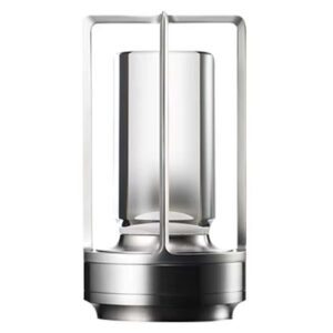 Sladdlös LED Lampa | Uppladdningsbar Bordslampa i Metall Lykta Silver