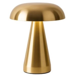 Trådlös Uppladdningsbar LED Bordslampa Metall Svamp Guld
