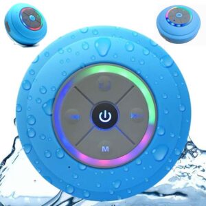 Vattentät Duschhögtalare med RGB LED - Bluetooth Högtalare med Sugkopp Blå