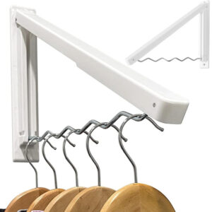 Väggmonterad Hopfällbar och Plastsbesparande Klädhängare Vit