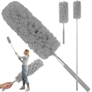 Teleskopisk Dammvippa i Mikrofiber 35–83 cm Grå
