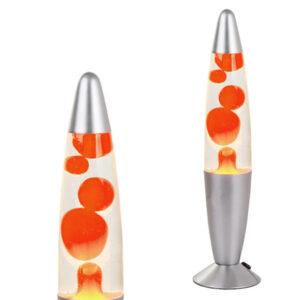 Lavalampa – orange vaxlampa med justerbar ljusstyrka, nattlampa med retrodesign 34,5 cm