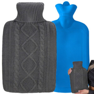 Värmeflaska 2 L med Mjukt Jumperöverdrag Mörkgrå