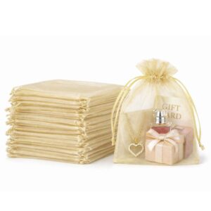 100-Pack Organzapåsar 10x15cm Beige