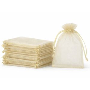 100-Pack Organzapåsar 7x9cm Beige