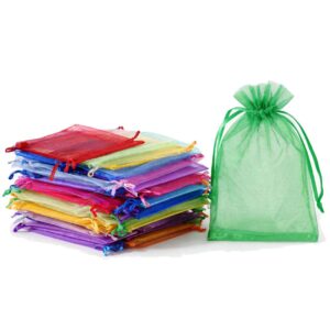 100-Pack Organzapåsar 7x9cm Blandade Färger