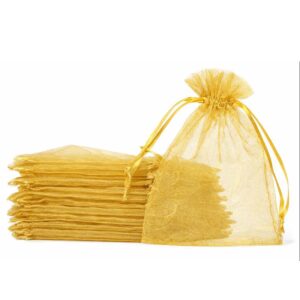 100-Pack Organzapåsar 7x9cm Guld
