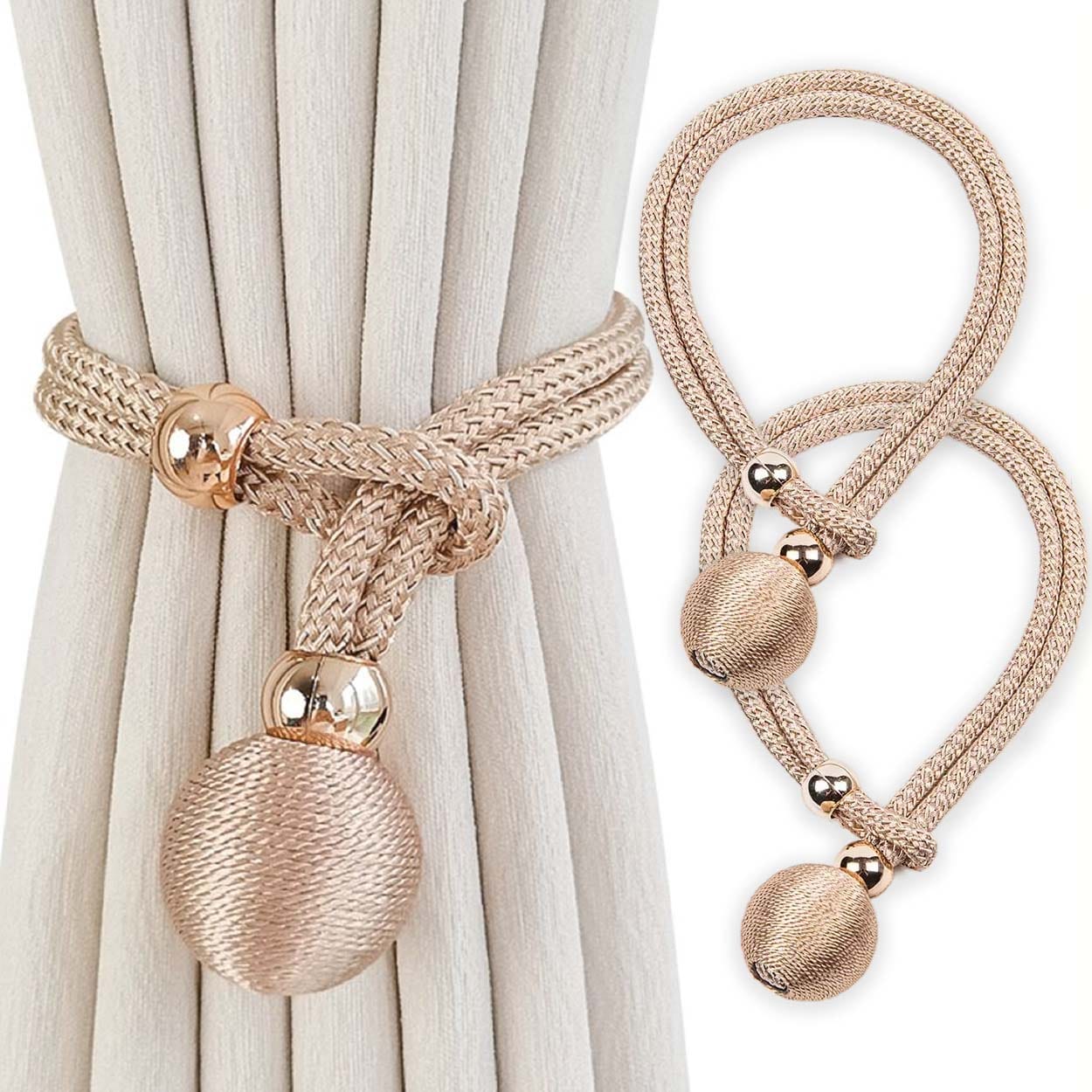 2-Pack Gardinknutar Gardinspännen - Champagne Guld