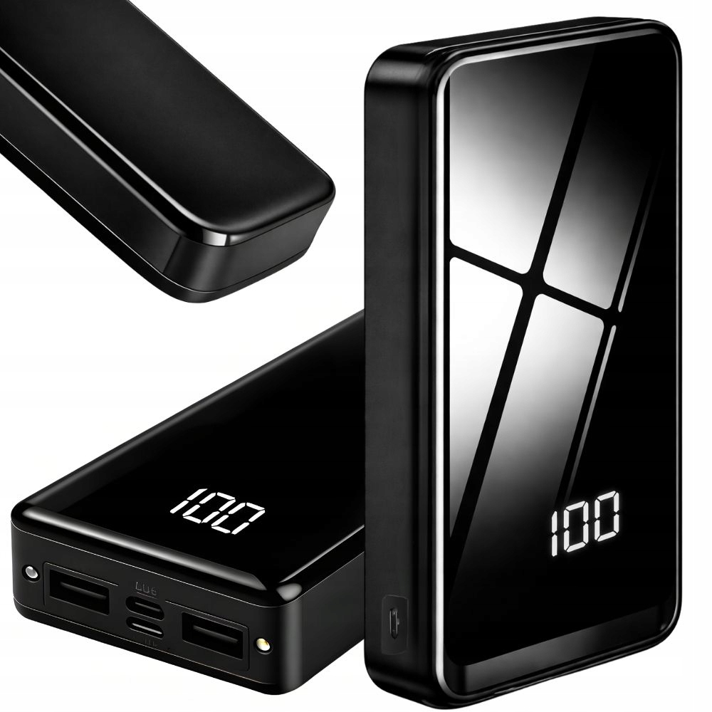 Powerbank 20000 mah – usb-c & usb-a snabbladdare med led-ficklampa
