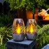Led solcellslykta 3-pack – utomhusbelysning med varmvitt ljus