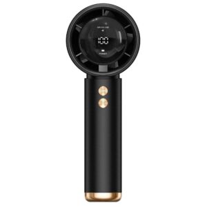 Handhållen Turbofläkt USB-C – Uppladdningsbar Mini Fläkt med 1200 mAh Batteri, Svart