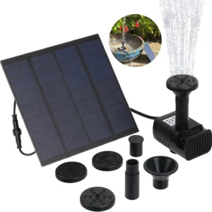 Solcellsdriven Fontänpump med Solpanel för Fågelbad och Damm
