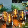 Led solcellslykta 3-pack – utomhusbelysning med varmvitt ljus