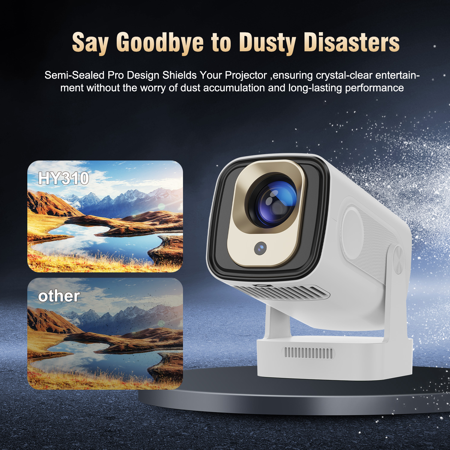 2026 hy310 full hd 1080p smart projektor, android 14, autofokus, 4k-stöd & airmouse - bild 3