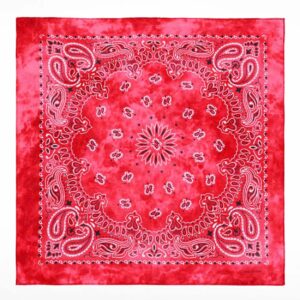 Bandana i Batikfärgad 100% Bomull – Paisleymönster 53x53 cm, Röd