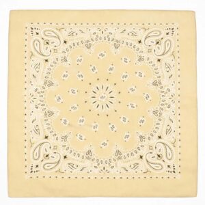 Dubbelsidig bandana i 100% bomull – paisleymönster 55x55 cm, beige