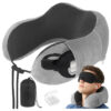 3D Memory Foam Resekudde | Nackkudde | Set med Ögonmask och Öronproppar