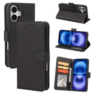 iPhone 17 Air Plånboksfodral i PU-läder med kortfack & magnetlås – Svart