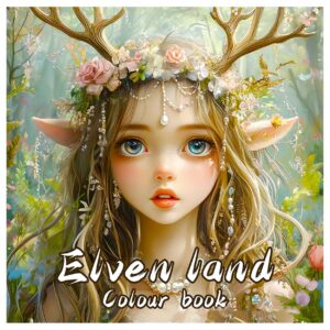 Målarbok 24 sidor 20x20 cm – Elven Land Magiska Alvmotiv