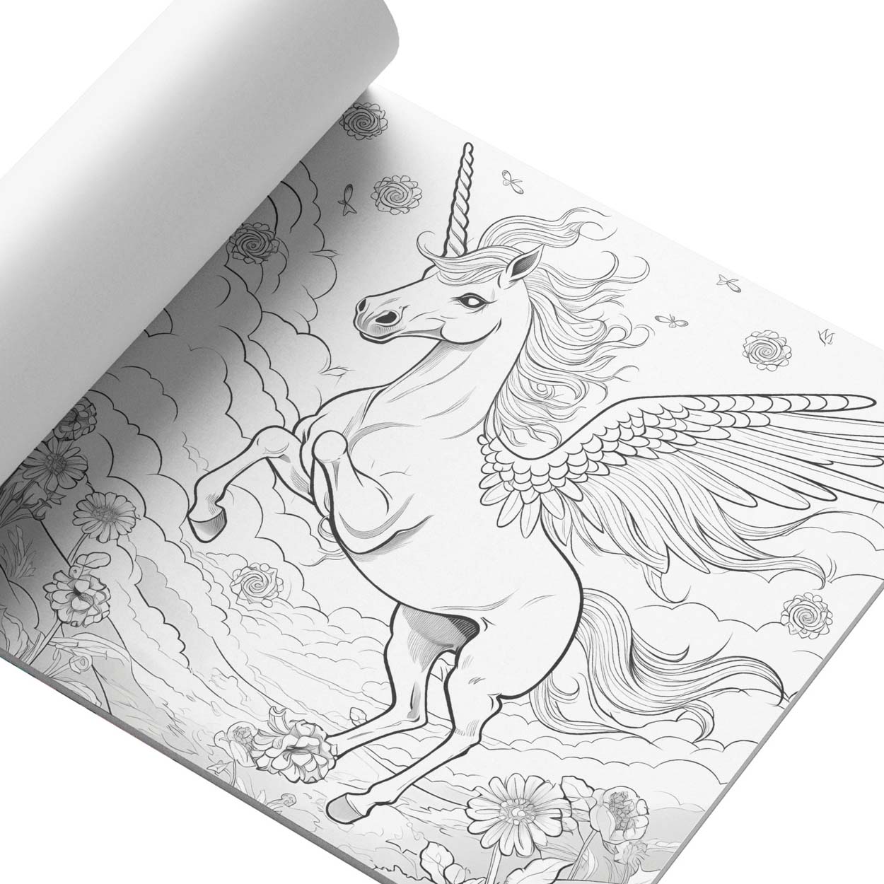 Målarbok 24 sidor 20x20 cm – fantasy unicorn magiska enhörningar - bild 3