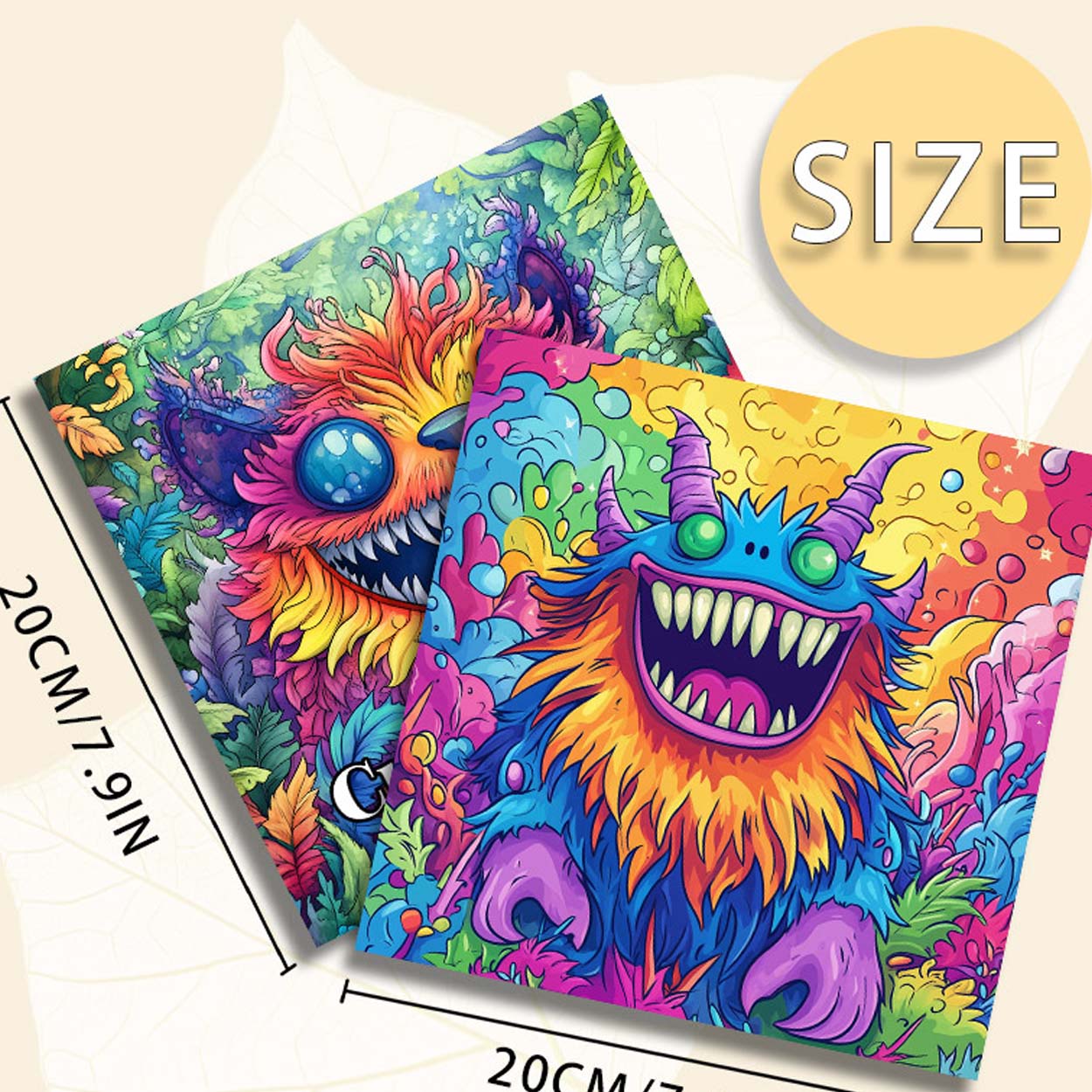 Målarbok för barn 24 sidor 20x20 cm – cute monsters coloring book med söta monster - bild 5