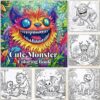 Målarbok för barn 24 sidor 20x20 cm – cute monsters coloring book med söta monster