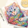 Målarbok för vuxna 24 sidor 20x20 cm – crazy cat med detaljerade kattmotiv