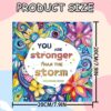 Målarbok för vuxna 24 sidor 20x20 cm – stronger than the storm motivation